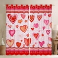 thumbnail image 1 of Feelyou Red Love Heart Black Out Curtains, Cartoon Watercolor Art Curtains Pack of 2 (42x63 Each), Romantic Valentines Day Bedroom Curtains, Black Out Curtains Decor, 1 of 6