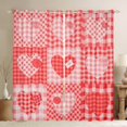thumbnail image 1 of Feelyou Red Love Heart Black Out Curtains for Teens, Cartoon Buffalo Plaid Curtains Pack of 2 (42x63 Each), Romantic Valentine's Day Bedroom Curtains, Blackout Curtains Bedroom Decor, 1 of 6