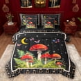 thumbnail image 1 of Feelyou Red Mushroom Plant Comforter Set 7pcs, Butterfly Galaxy Stars Queen Bedding Sets, 1 of 8