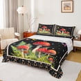 thumbnail image 1 of Feelyou Red Mushroom Plant Twin Sheet Sets, Butterfly Galaxy Stars Bedding, 3-Piece, 1 of 7