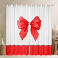 thumbnail image 1 of Feelyou Red Princess Bowknot Blackout Curtains Set of 2 (52x84 Each), Kawaii Dreamy Bow-tie Window Curtains, Fairy Tale Style Curtains and Drapes, Living Room Curtains Decor, 1 of 6
