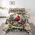 thumbnail image 1 of Feelyou Red Robin Bird Queen Comforter Set, Winter Snow Plant Bedding Sets, Merry Christmas Reversible Bedding Comforter Set, Microfiber Bedroom Decor, 3 Pieces, 1 of 8