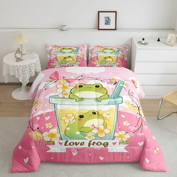 Feelyou Red Rose Comforter Set Size Romantic Floral Blossom Bedding Set Black Red Comforter for Women Men for Lover Quilt Set