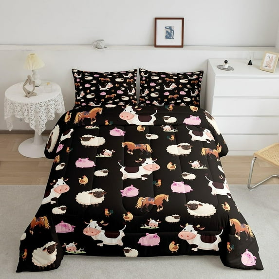 Feelyou Red Rose Comforter Set Size Romantic Floral Blossom Bedding Set Black Red Comforter for Women Men for Lover Quilt Set
