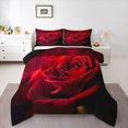 thumbnail image 1 of Feelyou Red Rose Flower Queen Comforter Set, Romantic Valentine's Day Bedding Set, 3pcs, 1 of 8