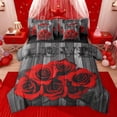 thumbnail image 1 of Feelyou Red Rose Flower Twin Bedding Sets 7-Piece for Couple, Romantic Flower Floral Bedding Comforter Set, Happy Valentine's Day Reversible Sheet Sets, Ultra Soft Bedroom Decor, 1 of 9