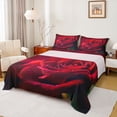 thumbnail image 1 of Feelyou Red Rose Flower Twin Sheet Sets, Romantic Valentine's Day Bedding, 3-Piece, 1 of 7