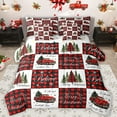 thumbnail image 1 of Feelyou Red Rustic Truck Twin Bedding Sets 7-Piece, Vintage Western Buffalo Bedding Comforter Set, Merry Christmas Reversible Sheet Sets, Luxury Bedroom Decor, 1 of 7