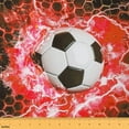 thumbnail image 1 of Feelyou Red Soccer Boy Fabric by the Yard 2 Yards, Modern Ball Sport Lover Home Decor Fabric by the Yard, Chic Neon Honeycomb Sewing Fabric, Ultra Soft Home Decor, 1 of 6