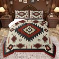 thumbnail image 1 of Feelyou Red Vintage Aztec Full Size Comforter Sets, Bohemian Triangle Abstract Bedding Comforter Set, Teens Women Men Reversible Bedding Sets, Super Cozy Room Decor, 3 Pieces, 1 of 8