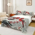 thumbnail image 1 of Feelyou Red Winter Robin Twin Sheet Sets, Kawaii Christmas Bird Twin Fitted Sheet, Teens Kids Boys Girls Flat Sheet, Luxury Bedroom Decor, 3-Piece, 1 of 7