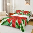 thumbnail image 1 of Feelyou Red Xmas Bowknot Bed Sheets, Christmas Gifts King Sheets, Green Geometric Stripes Sheet Set, Luxury Bedroom Decor,4 Pieces, 1 of 7
