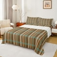 thumbnail image 1 of Feelyou Retro Brown Plaid Twin Sheet Sets, Stripes Lines Buffalo Bedding, 3 Pieces, 1 of 7