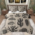 thumbnail image 1 of Feelyou Retro Cactus Print Bedding Comforter Set 7 Pieces, Succulent Plant Botanical Full Bedding Set, Southwestern Reversible Fitted Sheet Flat Sheet, Lightweight Room Decor, 1 of 8