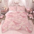 thumbnail image 1 of Feelyou Retro Camo Teen Twin Comforter Sets, Pink Dinosaur Animal Bedding Set, 2pcs, 1 of 8