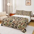 thumbnail image 1 of Feelyou Retro Camouflage Camo Queen Sheet Sets, Rustic Gorilla Wildlife Flat Sheet, Green Abstract Queen Fitted Sheet, Super Cozy Room Decor, 4-Piece, 1 of 7