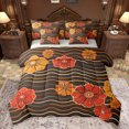thumbnail image 1 of Feelyou Retro Cherry Blossoms Twin Bedding Sets 7-Piece, Tokyo Flower Floral Bedding Comforter Set, Fashion Stripes Waves Reversible Sheet Sets, Ultra Soft Bedroom Decor, 1 of 8