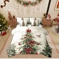 thumbnail image 1 of Feelyou Retro Christmas Tree Twin Bedding Sets 7-Piece, Red Princess Bowknot Bedding Comforter Set, Winter Plant Pine Reversible Sheet Sets, Luxury Bedroom Decor, 1 of 7