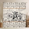thumbnail image 1 of Feelyou Retro Cowboy Curtains Pack of 2 (42x84 Each), Cactus Boot Skull Curtains Blackout, 1 of 6
