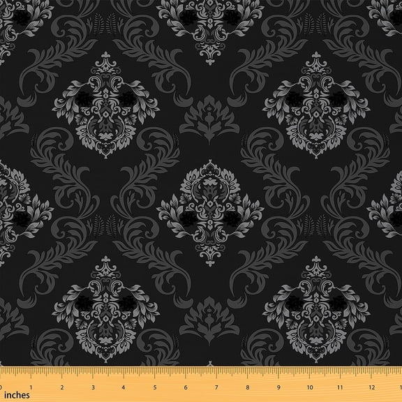 Feelyou Retro Damask Floral Fabric by the Yard 2 Yards, Mandala Bohemian Home Decor Fabric by the Yard, Hippie Western Style Sewing Fabric, Breathable Home Decor