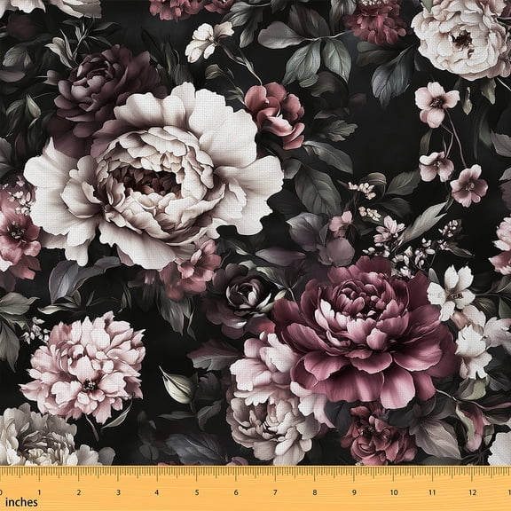 Feelyou Retro Flower Fabric by the Yard 1 Yard, Rustic Farmhouse Home Decor Fabric by the Yard, Teens Kids Adult Sewing Fabric, Microfiber Bedroom Decor