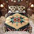 thumbnail image 1 of Feelyou Retro Mandala Aztec Twin Bedding Sets 7-Piece for Men, Hippie Western Fashion Bedding Comforter Set, Black Wheat Triangle Reversible Sheet Sets, Super Cozy Room Decor, 1 of 9