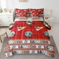 thumbnail image 1 of Feelyou Retro Soccer Sports Bedding Comforter Set 7 Pieces, Est Sleep Rugby Football Full Bedding Set, Red Cartoon Theme Reversible Fitted Sheet Flat Sheet, Breathable Home Decor, 1 of 8