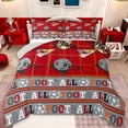 thumbnail image 1 of Feelyou Retro Soccer Sports Bedding Comforter Set, Est Sleep Rugby Football Twin Comforter Sets, Red Cartoon Theme Reversible Bedding Set, Breathable Home Decor, 2 Pieces, 1 of 8