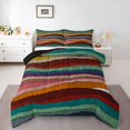 thumbnail image 1 of Feelyou Retro Stripes Full Size Comforter Sets, Abstract Line Bedding Sets, 3pcs, 1 of 7