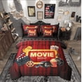 thumbnail image 1 of Feelyou Retro Western Movie Bedding Comforter Set 7pcs, Cinema Ticket King Bedding Sets, Filmstrip Home Party Reversible Bed Sheets, Super Cozy Room Decor, 1 of 7