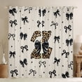 thumbnail image 1 of Feelyou Ribbon Blackout Curtains Set of 2 (52x84 Each), Monogrammed Z Window Curtains, 1 of 6