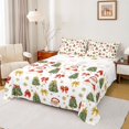 thumbnail image 1 of Feelyou Ribbon Xmas Tree Full Size Sheets, Kawaii Santa Claus Bed Sheets, Dreamy Winter Snowflake Sheet Sets, Microfiber Bedroom Decor, 4 Pieces, 1 of 7