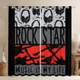 thumbnail image 1 of Feelyou Rock and Roll Blackout Curtains Set of 2 (52x84 Each), Music Lover Window Curtains, 1 of 6