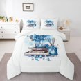 thumbnail image 1 of Feelyou Romantic Blue Rose Twin Comforter Sets, Modern Fashion Bedding Set, 2 Pieces, 1 of 8