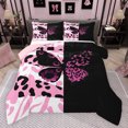 thumbnail image 1 of Feelyou Romantic Butterfly Kids Bedding Comforter Set, Black Pink Leopard Print Twin Comforter Sets, Modern Fashion Reversible Bedding Set, Breathable Home Decor, 2 Pieces, 1 of 8