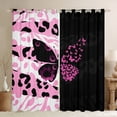 thumbnail image 1 of Feelyou Romantic Butterfly Kids Black Out Curtains, Black Pink Leopard Print Curtains Pack of 2 (42x63 Each), Modern Fashion Bedroom Curtains, Window Curtains Home Decor, 1 of 6