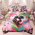 thumbnail image 1 of Feelyou Romantic Couple Twin Bedding Sets 7-Piece, Watercolor Love Heart Bedding Comforter Set, Anniversary Valentines Day Reversible Sheet Sets, Ultra Soft Bedroom Decor, 1 of 8