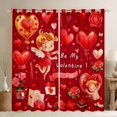 thumbnail image 1 of Feelyou Romantic Fairy Elf Black Out Curtains, Love Letter Rose Flower Curtains Pack of 2 (42x63 Each), Be My Valentine Bedroom Curtains, Living Room Curtains Decor, 1 of 6