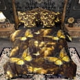 thumbnail image 1 of Feelyou Romantic Gold Butterfly Bedding Comforter Set 7 Pieces, Glitter Stars Starry Sky Full Bedding Set, Dreamy Animal Reversible Fitted Sheet Flat Sheet, Super Cozy Room Decor, 1 of 7