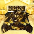 thumbnail image 1 of Feelyou Romantic Gold Butterfly Bedding Comforter Set, Glitter Stars Starry Sky Twin Comforter Sets, Dreamy Animal Reversible Bedding Set, Super Cozy Room Decor, 2pcs, 1 of 9