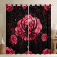 thumbnail image 1 of Feelyou Romantic Gothic Rose Curtains Pack of 2 (42x84 Each), Black Red Spider Curtains Blackout, Happy Valentine's Day Bedroom Curtains, Black Out Curtains Decor, 1 of 6
