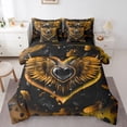 thumbnail image 1 of Feelyou Romantic Love Heart Bedding Comforter Set 7 Pieces, Angel Wings Full Bedding Set, 1 of 8