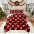 thumbnail image 1 of Feelyou Romantic Love Heart Bedding Comforter Set, Winter Christmas Snowflake Twin Comforter Sets, Kawaii Cartoon Buffalo Reversible Bedding Set, Lightweight Room Decor, 2 Pieces, 1 of 8