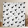 thumbnail image 1 of Feelyou Romantic Love Heart Curtains Pack of 2 (42x84 Each), White Black Curtains Blackout, Teesn Kids Girls Women Bedroom Curtains, Blackout Curtains Room Decor, 1 of 6