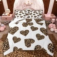 thumbnail image 1 of Feelyou Romantic Love Heart Full Size Comforter Sets, Leopard Print Bedding Sets, 3pcs, 1 of 8