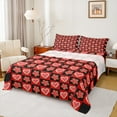 thumbnail image 1 of Feelyou Romantic Love Heart Full Size Sheets, Winter Christmas Snowflake Bed Sheets, Kawaii Cartoon Buffalo Sheet Sets, Super Cozy Room Decor, 4 Pieces, 1 of 7
