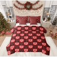 thumbnail image 1 of Feelyou Romantic Love Heart Twin Bedding Sets 7-Piece, Winter Christmas Snowflake Bedding Comforter Set, Kawaii Cartoon Buffalo Reversible Sheet Sets, Lightweight Room Decor, 1 of 7