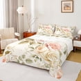 thumbnail image 1 of Feelyou Romantic Pink Rose Twin Sheet Sets, Bohemian Flower Floral Twin Fitted Sheet, Western Vintage Fashion Flat Sheet, Luxury Bedroom Decor, 3 Pieces, 1 of 8