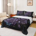 thumbnail image 1 of Feelyou Romantic Purple Rose Twin Sheet Sets, Fashion Anniversary Twin Fitted Sheet, Floral Flower Flat Sheet, Luxury Bedroom Decor, 3 Pieces, 1 of 7