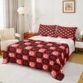 thumbnail image 1 of Feelyou Romantic Rose 3-Piece Twin Sheet Set, Black Red Christmas Buffalo Bedding, 1 of 7